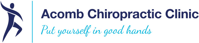 Acomb Chiropractic Clinic logo, blue on white background